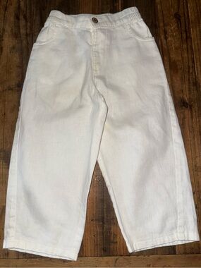 Zara white linen pants